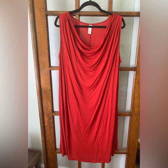 Chalet Red Draped Midi Dress - Picture 1 of 3